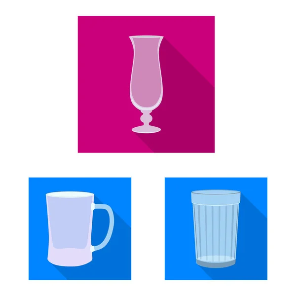 Vektorový design nápojů a symbol restaurace. Soubor nápojů a symbol oslav pro web. — Stockový vektor