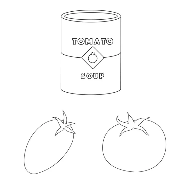 Objeto isolado de tomate e símbolo de dieta. Coleta de tomate e ícone de vetor de agricultura para estoque . — Vetor de Stock