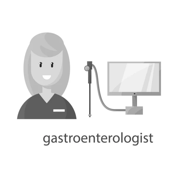 Vektorová ilustrace gastroenterologa a loga žen. Kolekce gastroenterologů. — Stockový vektor