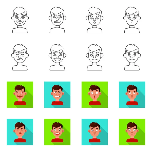 Diseño vectorial de cara y logotipo de niño. Conjunto de cara e icono de vector humano para stock . — Vector de stock