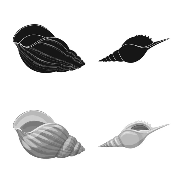Vektor design av djur och dekoration logotyp. Uppsättning av djur- och ocean vektor ikonen för lager. — Stock vektor
