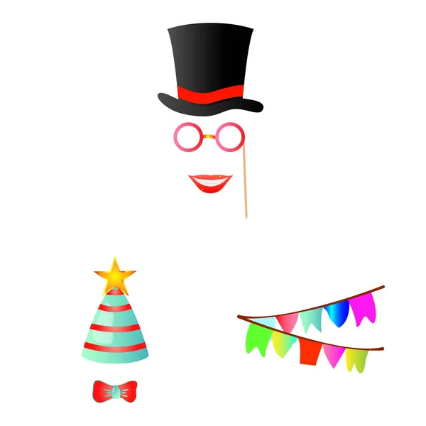 Ilustración vectorial de fiesta y símbolo de cumpleaños. Conjunto de fiesta y celebración símbolo de stock para web . — Archivo Imágenes Vectoriales