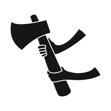 Balta ve itfaiyeci sembolüvektör illüstrasyon. Web için balta ve güvenlik stok sembolü koleksiyonu.