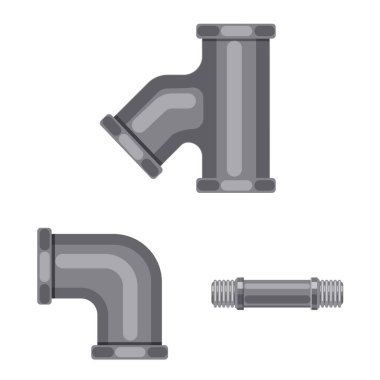 Boru ve tüp simge vektör Illustration. Boru ve boru hattı hisse senedi simgesi web için kümesi.