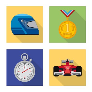 Araba ve ralli simge vektör Illustration. Araba ve yarış vektör simgesini hissenin topluluğu.