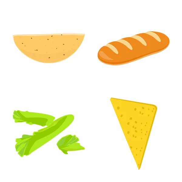 Ilustração vetorial de sanduíche e símbolo de comida. Conjunto de sanduíche e hambúrguer estoque ilustração vetorial . — Vetor de Stock