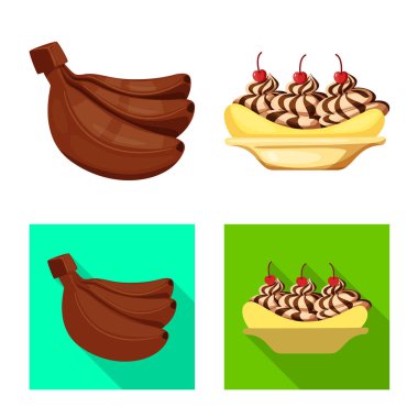 Doğal ve vejetaryen logosu yalıtılmış nesne. Web için doğal ve yeme hisse senedi simgesi kümesi.