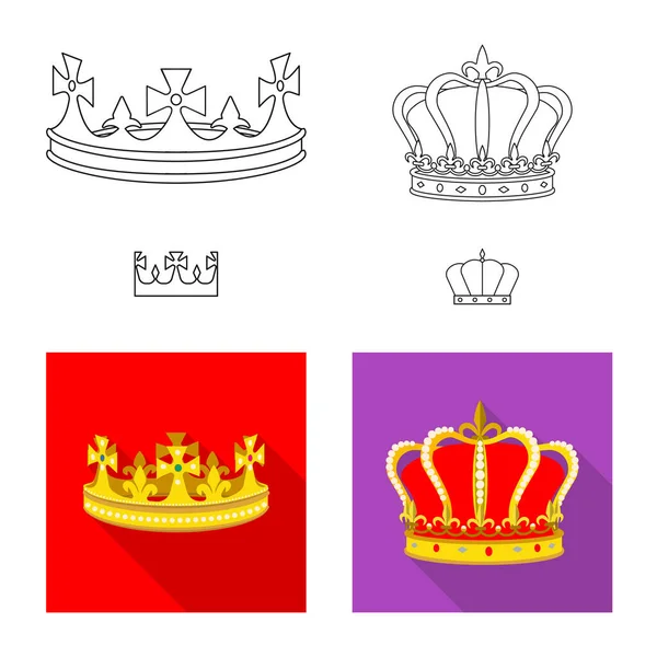 Objet isolé de signe médiéval et noblesse. Collection d'icône vectorielle médiévale et monarchique pour stock . — Image vectorielle