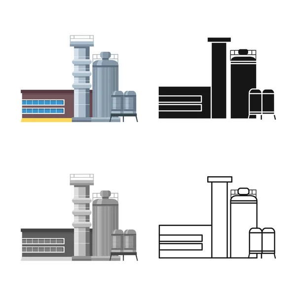 Progettazione vettoriale della fabbrica e logo di fabbricazione. Raccolta di illustrazione vettoriale fabbrica e stock pesante . — Vettoriale Stock