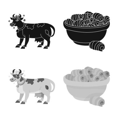 Vektör kremsi tasarımını ve ürün işareti. Kremsi topluluğu ve web için çiftlik hisse senedi simgesi.