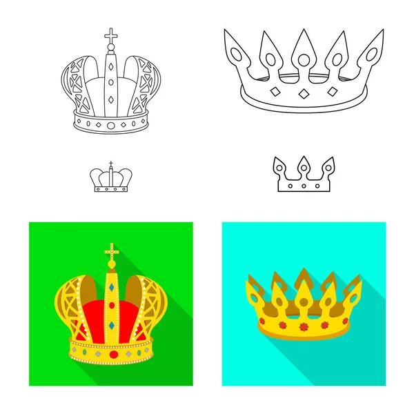 Vector illustration of medieval and nobility icon. Set of medieval and monarchy stock vector illustration. — Stock Vector