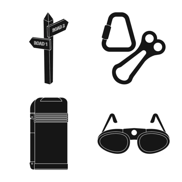 Diseño vectorial del montañismo y pico icono. Colección de montañismo y símbolo de stock de campamento para web . — Archivo Imágenes Vectoriales