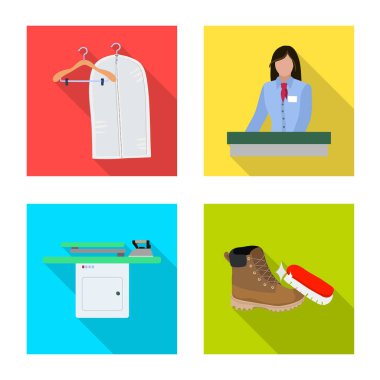 Çamaşırhane ve temiz simge vektör Illustration. Çamaşırhane ve giyim koleksiyonu stok web simgesi.