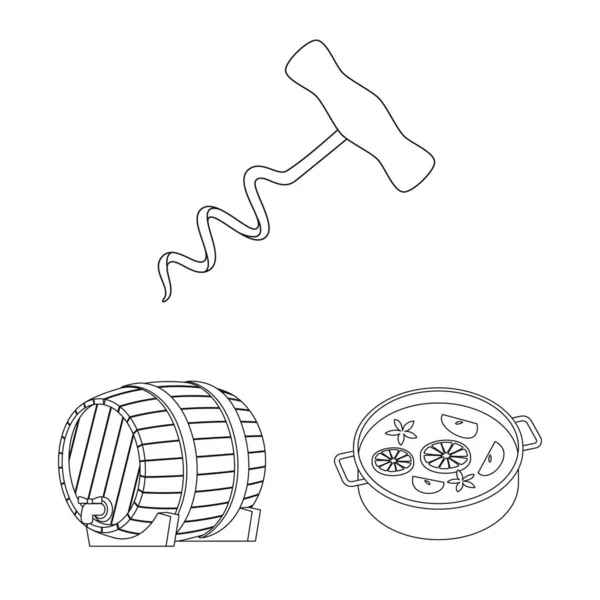 Vector ontwerp van drank en productie logo. Collectie van drank en restaurant stock symbool voor web. — Stockvector