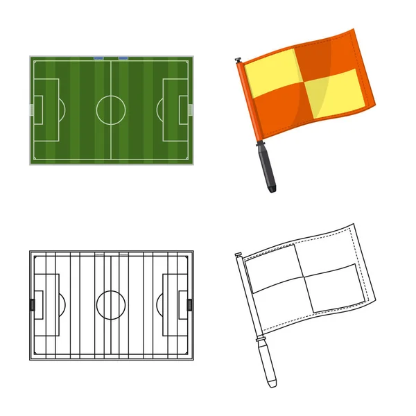 Ilustración vectorial de fútbol y cartelera. Colección de fútbol y torneo icono vectorial para stock . — Vector de stock