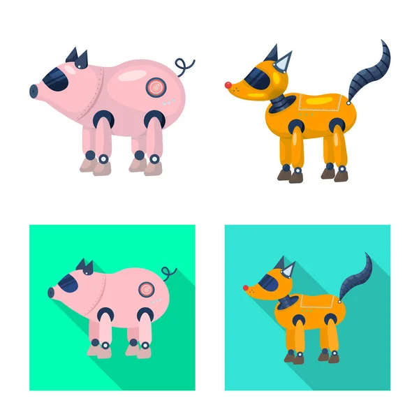 Diseño vectorial de juguete y signo de ciencia. Conjunto de juguete y juguete símbolo de stock para web . — Vector de stock