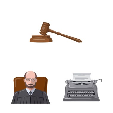 Hukuk ve avukat simge vektör Illustration. Hukuk ve adalet vektör simgesini hissenin topluluğu.