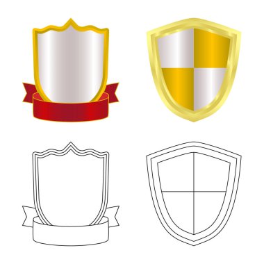 Amblem ve rozet logosu yalıtılmış nesne. Amblem ve etiket stok vektör çizim topluluğu.