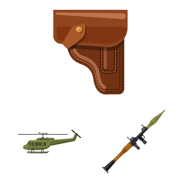Objeto aislado de arma e icono de arma. Conjunto de armas y ejército símbolo de stock para la web . — Vector de stock