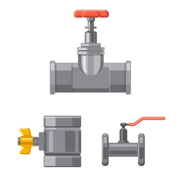 Oggetto isolato di tubo e tubo segno. Set di tubo e pipeline stock symbol per il web . — Vettoriale Stock