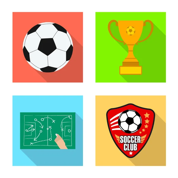 Diseño vectorial de fútbol y señal de engranaje. Colección de fútbol y torneo símbolo de stock para la web . — Archivo Imágenes Vectoriales