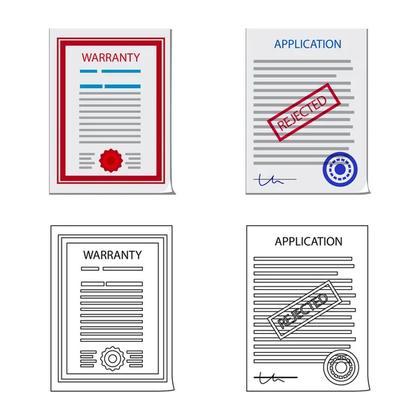 Vector design of form and document sign. Set of form and mark vector icon for stock. — Stock Vector