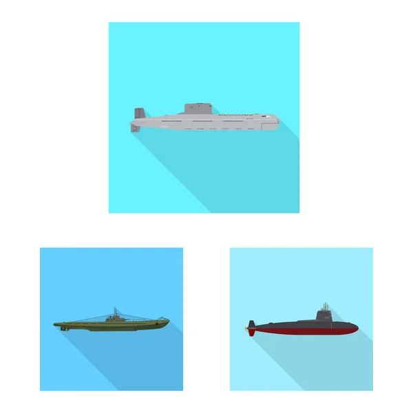 Conception vectorielle du symbole militaire et nucléaire. Collecte d'illustration vectorielle de stock militaire et maritime . — Image vectorielle