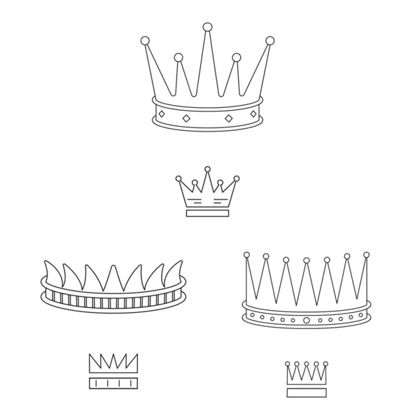 Vector illustration of queen and heraldic symbol. Set of queen and vip vector icon for stock. — Stock Vector