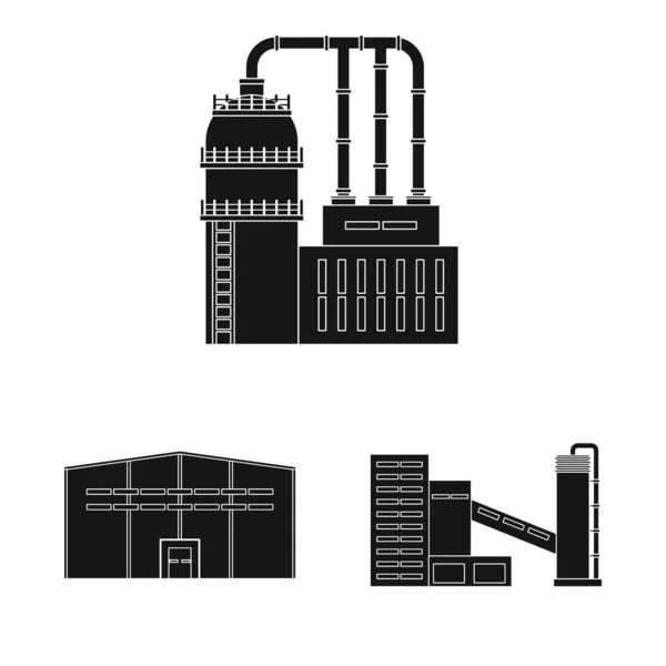 Conception vectorielle de l'architecture et du symbole technologique. Collection d'illustration vectorielle de l'architecture et du parc immobilier . — Image vectorielle