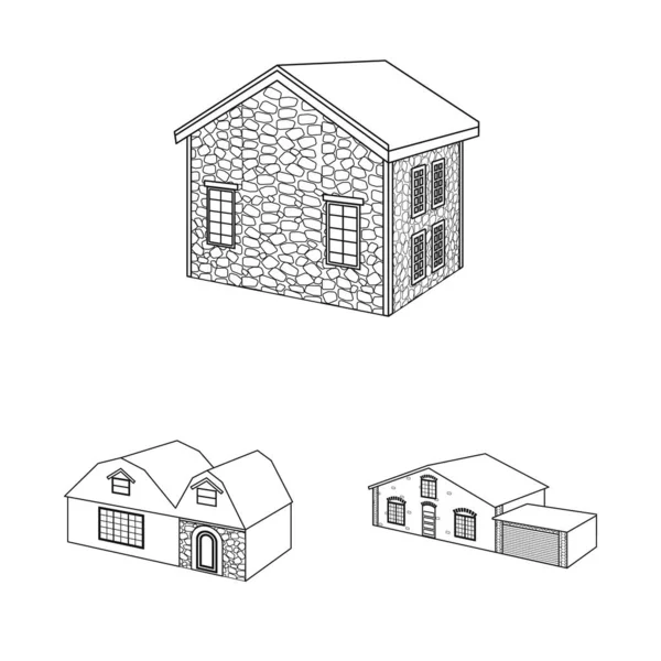 Conception vectorielle de la ville et symbole de construction. Collection d'illustration vectorielle de stock de la ville et du domaine . — Image vectorielle