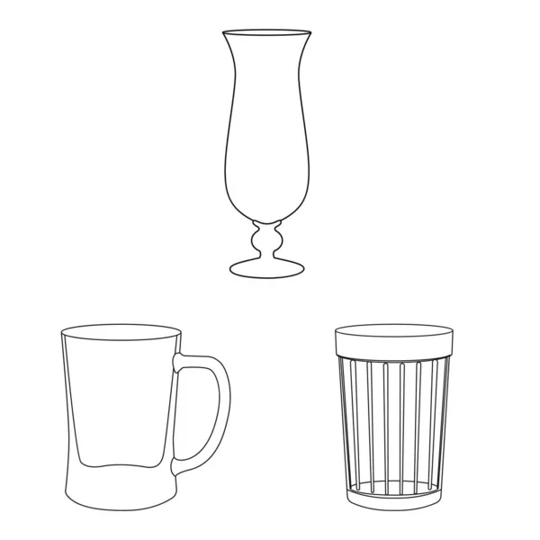Diseño vectorial de platos e icono de contenedor. Colección de platos y cristalería stock vector ilustración . — Vector de stock