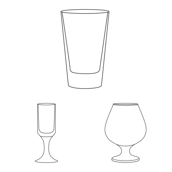 Illustration vectorielle des plats et symbole du récipient. Ensemble de vaisselle et de verre stock symbole pour la toile . — Image vectorielle