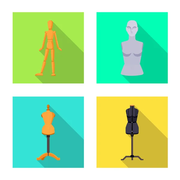 Objeto aislado de maniquí y signo de moda. Colección de maniquí y icono de vector atelier para stock . — Archivo Imágenes Vectoriales