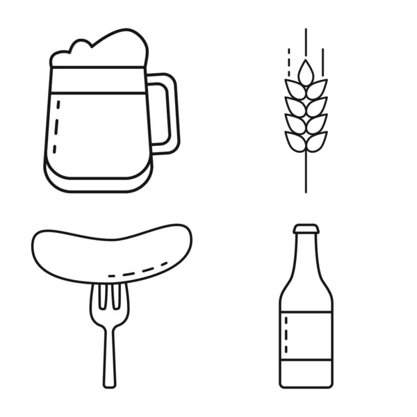 Vector design of craft and pub icon. Set of craft and oktoberfest vector icon for stock. — Stock Vector