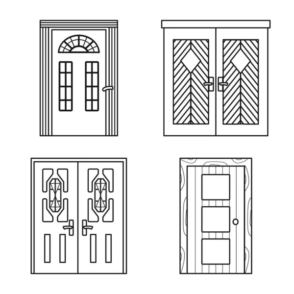 Ізольований об'єкт будинку та піктограми дизайну. Колекція домашнього та офісного Векторні значки для складів . — стоковий вектор