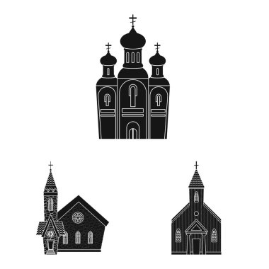 Ev ve bucak sembolü vektör tasarımı. Ev ve bina stok vektör illüstrasyon seti.