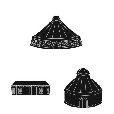 Açık ve mimari işareti vektör illüstrasyon. Stok için dış mekan ve barınak vektör simgesinin toplanması.