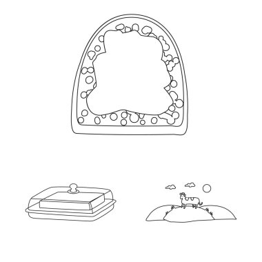 Margarin ve kolesterol simgesinin vektör Illustration. Web için margarin ve bileşen stok sembolü seti.