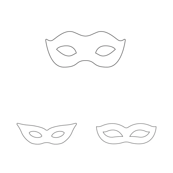 Objeto aislado de mascarada y logotipo misterioso. Colección de mascarada y símbolo de stock del festival para la web . — Vector de stock