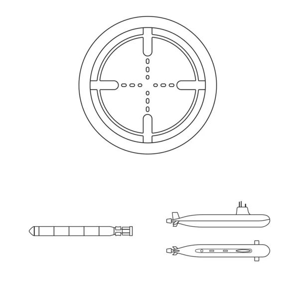 Vektor illustration av båt-och marin logotyp. Insamling av båt och djup vektor ikon för lager. — Stock vektor