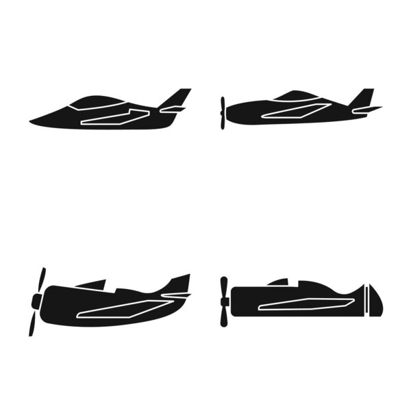 Vector illustration of transport and navigation icon. Collection of transport and aircraft vector icon for stock.