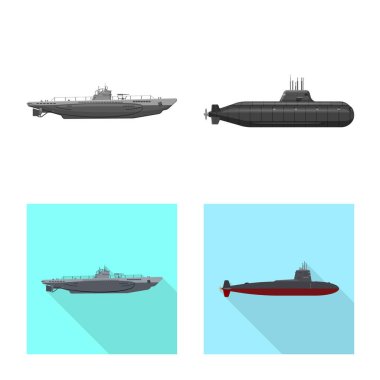 Savaş ve gemi logo vektör Illustration. Savaş ve filo hisse senedi vektör çizim.