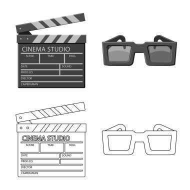 Televizyon ve film simgesi yalıtılmış nesne. Televizyon ve hisse senedi için vektör simge ile ilgilenen koleksiyonu.