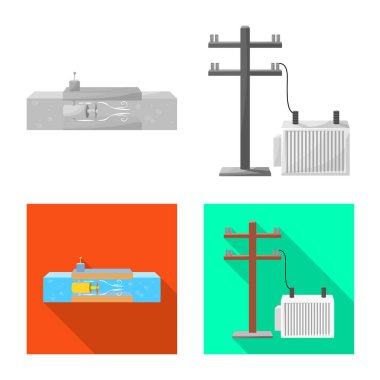 Kaynak ve çevre işaretinin vektör illüstrasyonu. Web için kaynak ve biyostok sembolü koleksiyonu.