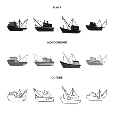 Ulaşım ve endüstriyel logo vektör tasarımı. Taşıma ve yat stok vektör illüstrasyon koleksiyonu.