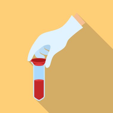 Kan ve test işaretinin vektör çizimi. Stok için kan ve tüp vektör simgesi web ögesi.