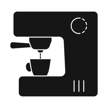 Kahve ve makine sembolünün izole nesnesi. Kahve ve içecek stok vektör çizimi.