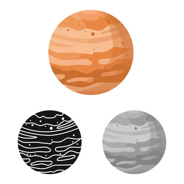 Vektorový design loga Jupiter a Nasa. Grafika jupiteru a hvězdný symbol pro web. — Stockový vektor