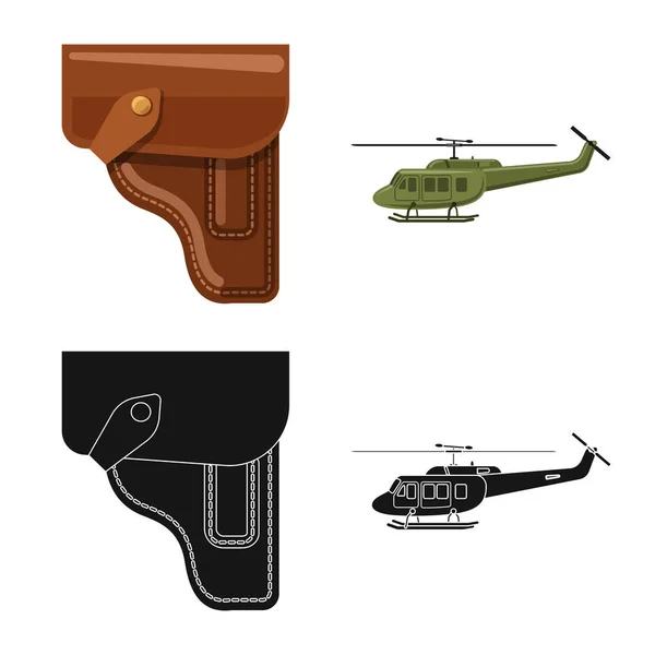 Objeto aislado de arma y logo de arma. Colección de armas y ejército icono vectorial para stock . — Vector de stock