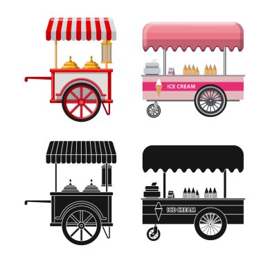 Piyasa ve dış işareti vektör tasarımı. Market ve gıda hisse senedi simgesi için web topluluğu.